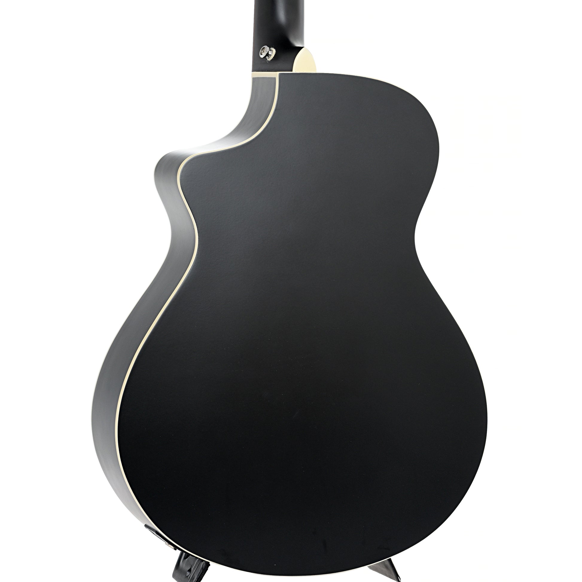 Back and side of Breedlove Discovery Concert Satin Black CE Sitka-Mahogany Acoustic-Electric Guitar 