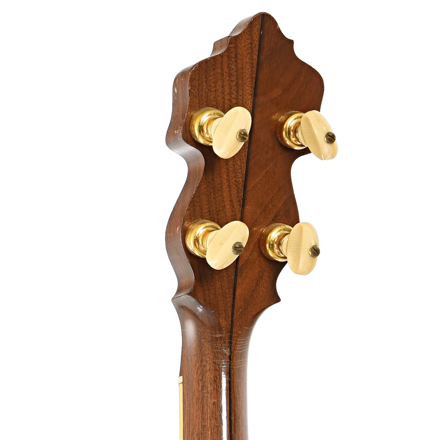 Back headstock of Ludwig Cort Deluxe Tenor Banjo (1920s)