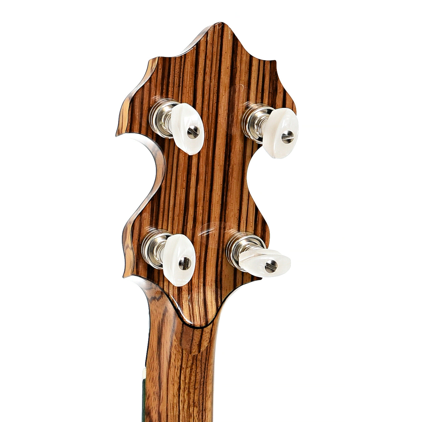 Tuners of Bishline Custom Zebrawood Resonator Banjo