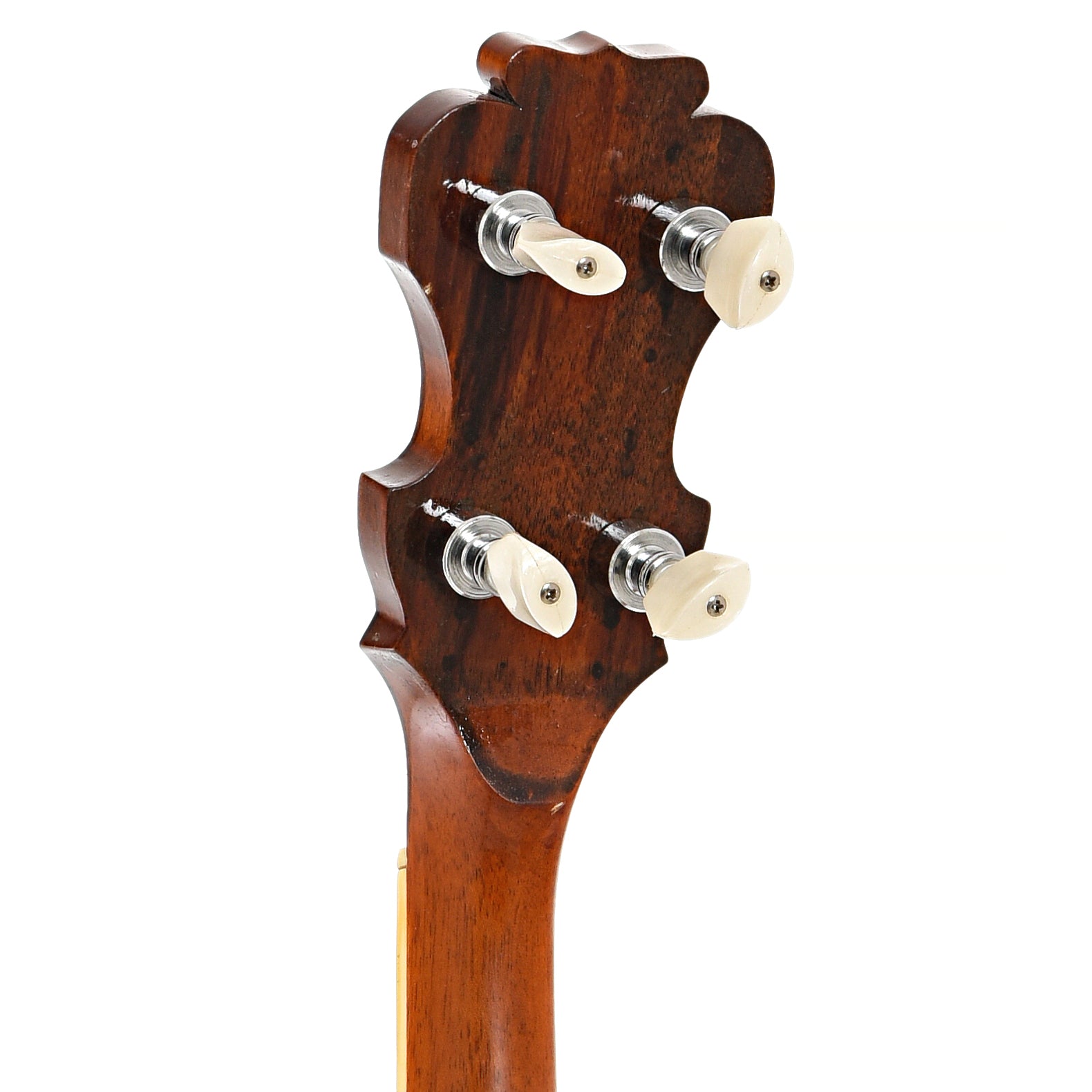 Back headstock of Aria Bow Tie Resonator Banjo