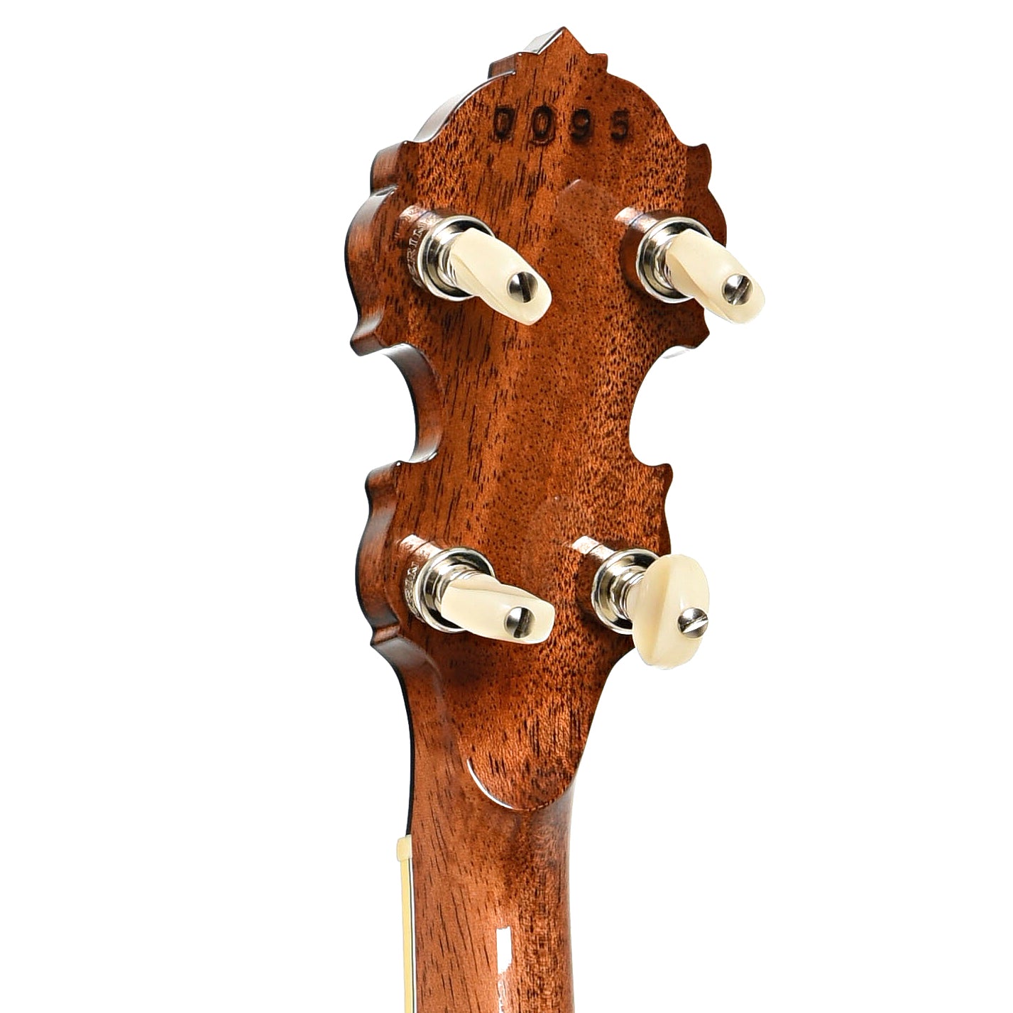 Back headstock of Deering Silver Clipper Banjo