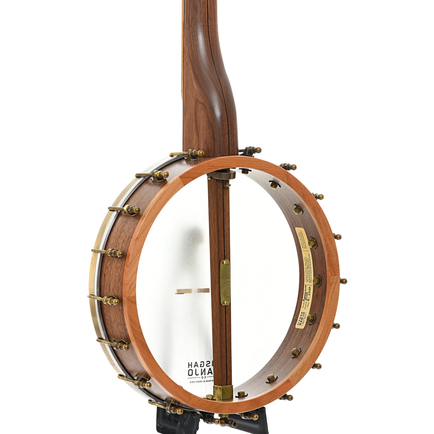 Back and side of  Pisgah Appalachian 12" Openback Banjo- Walnut, Short Scale