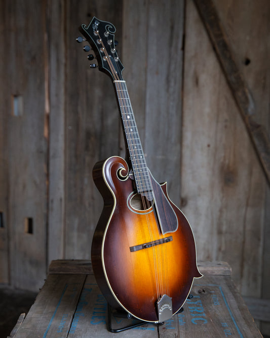 Showroom photo of Full front and side of Northfield Workshop NF-F2S F-Style Mandolin