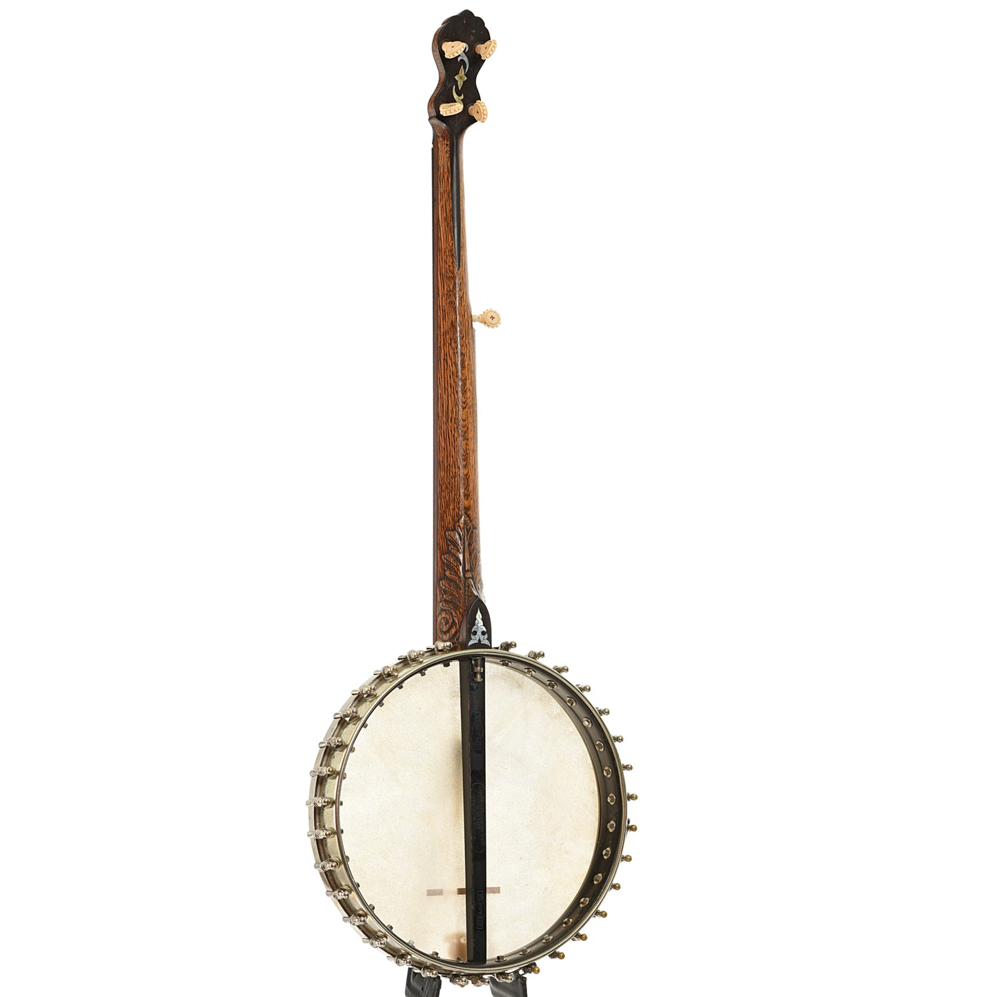 Full back and side of Fairbanks Electric No.0 Open Back Banjo 