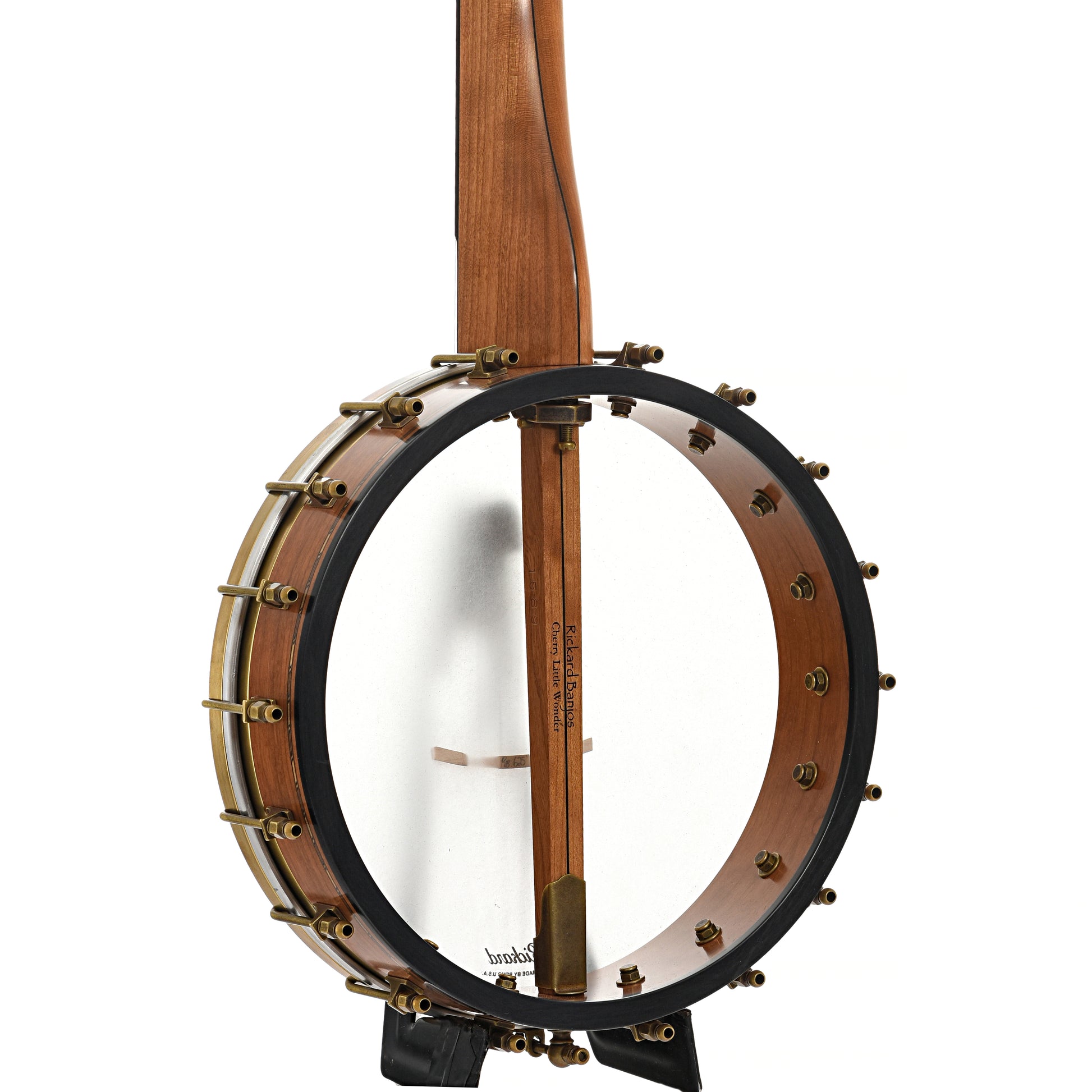 Back and side of Rickard 11" Little Wonder Openback Banjo