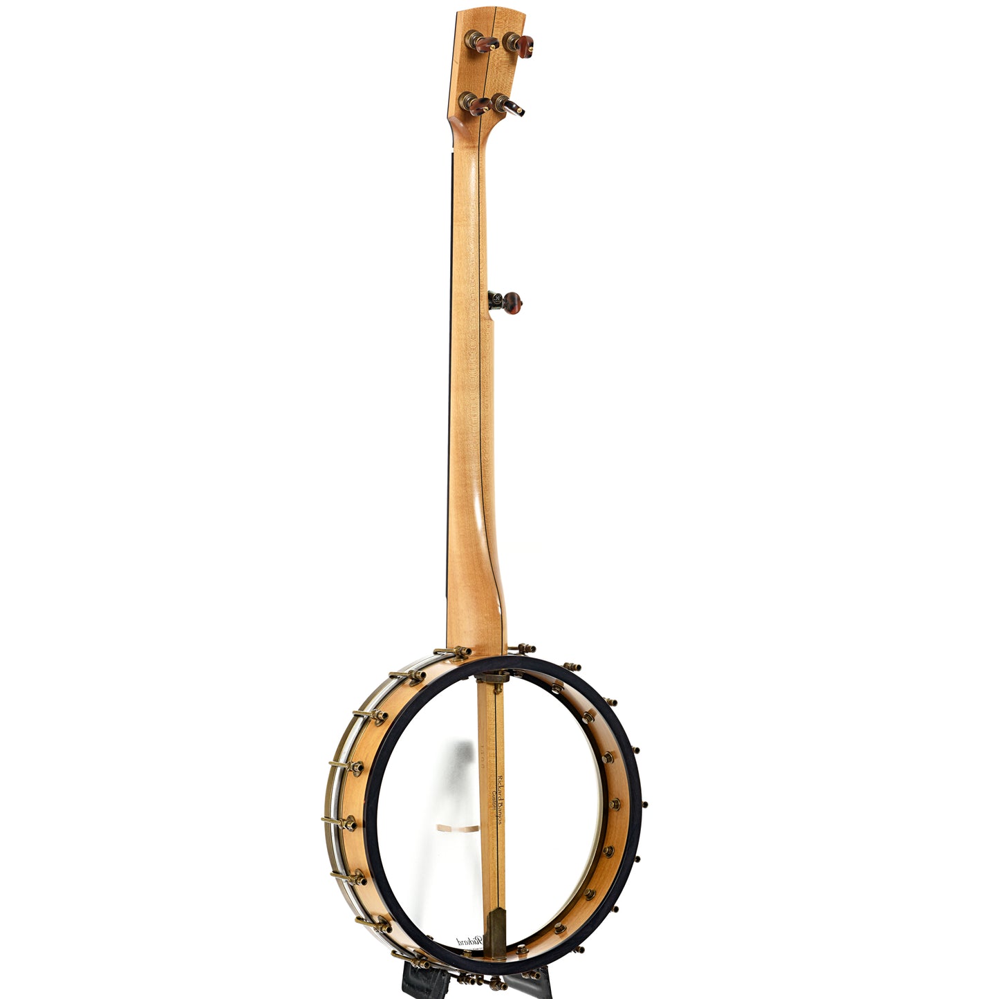 Full back and side of Rickard Custom 12" Openback Banjo