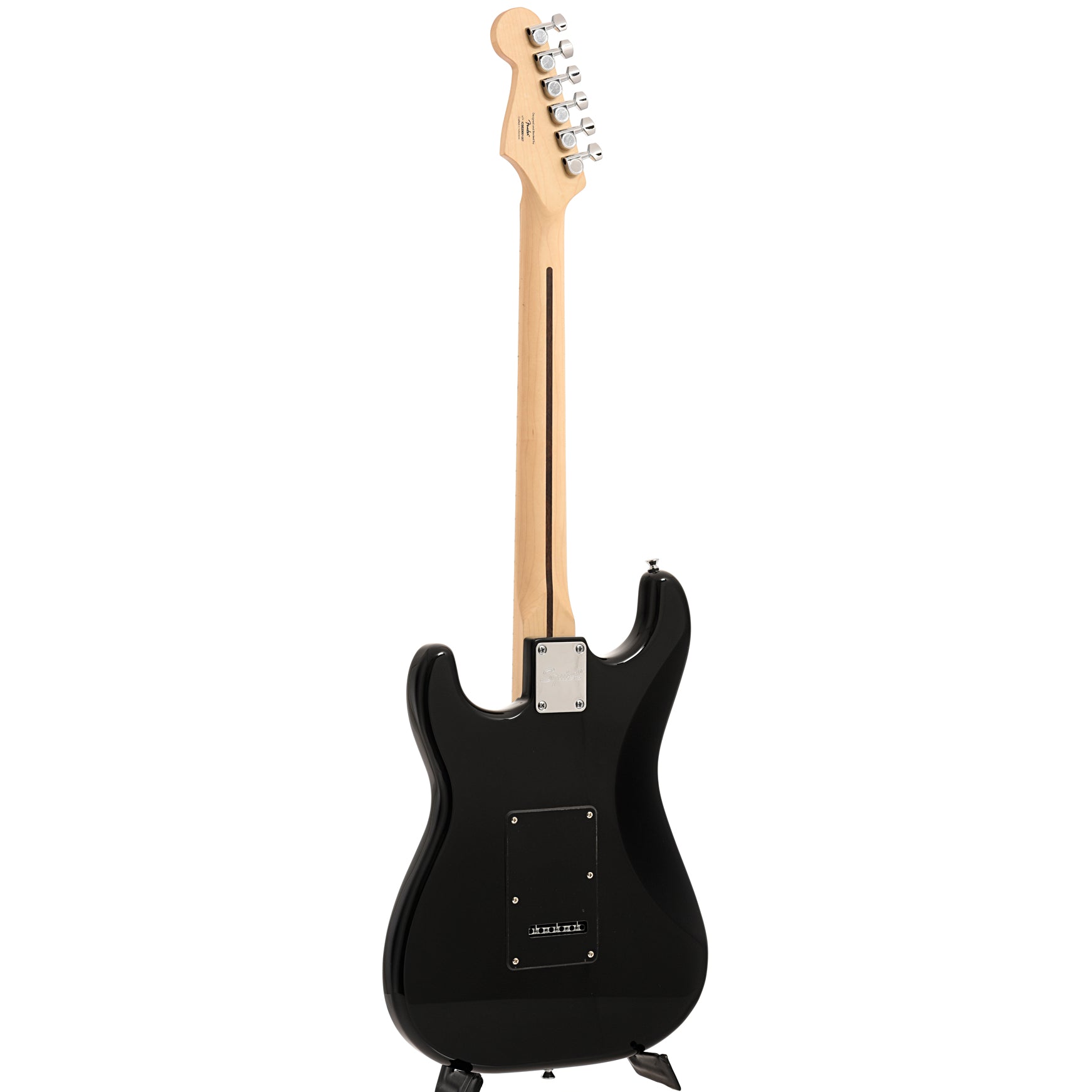 Full back and side of Squier Sonic Stratocaster HSS, Black