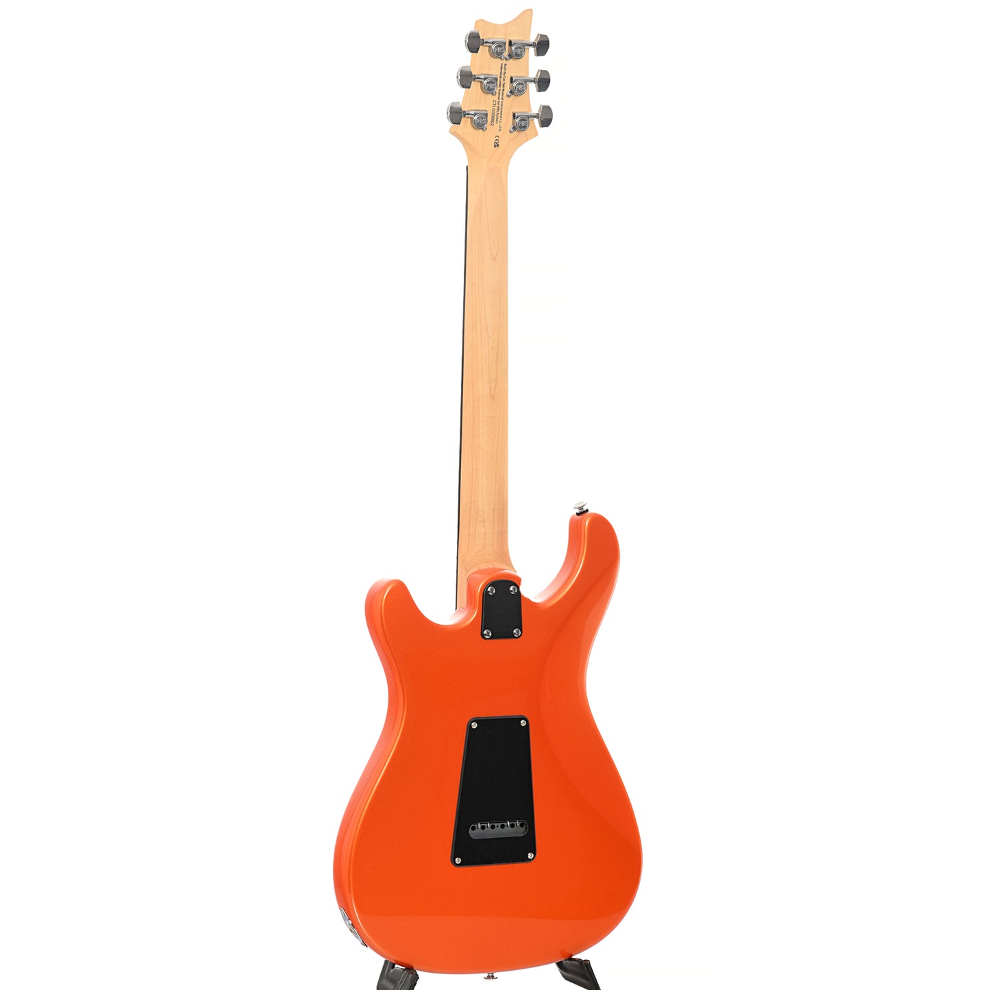 Full back and side of PRS SE NF3 Electric Guitar, Rosewood, Metallic Orange