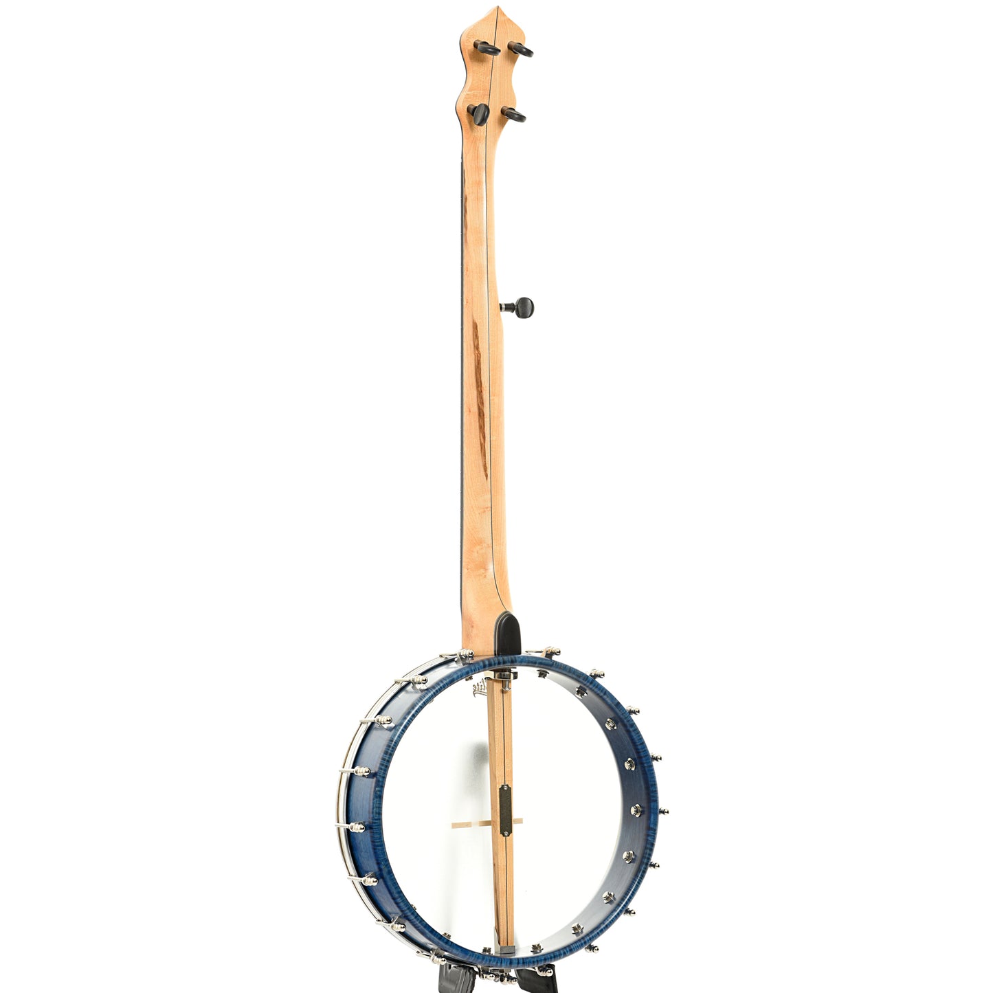 Full back and side of Chuck Lee Prairieville Openback Banjo #861, 12" Rim, Brass Hoop Tone Ring