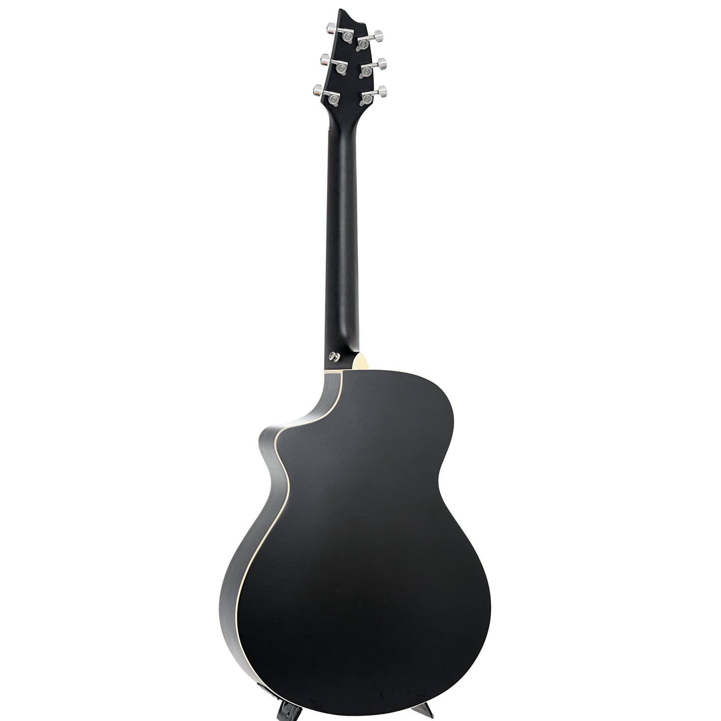 Full back and side of Breedlove Discovery Concert Satin Black CE Sitka-Mahogany Acoustic-Electric Guitar 