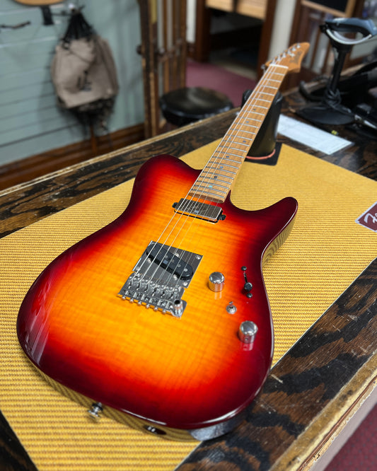 Showroom photo of Ibanez Prestige Series AZS2200F Electric Guitar, Sunset Burst