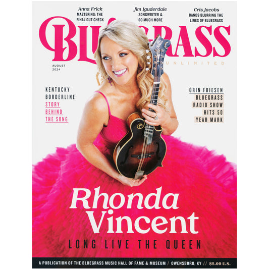 Image 1 cover of Bluegrass Unlimited Magazine August 2024 issue - Rhonda Vincent - SKU : BU-202408