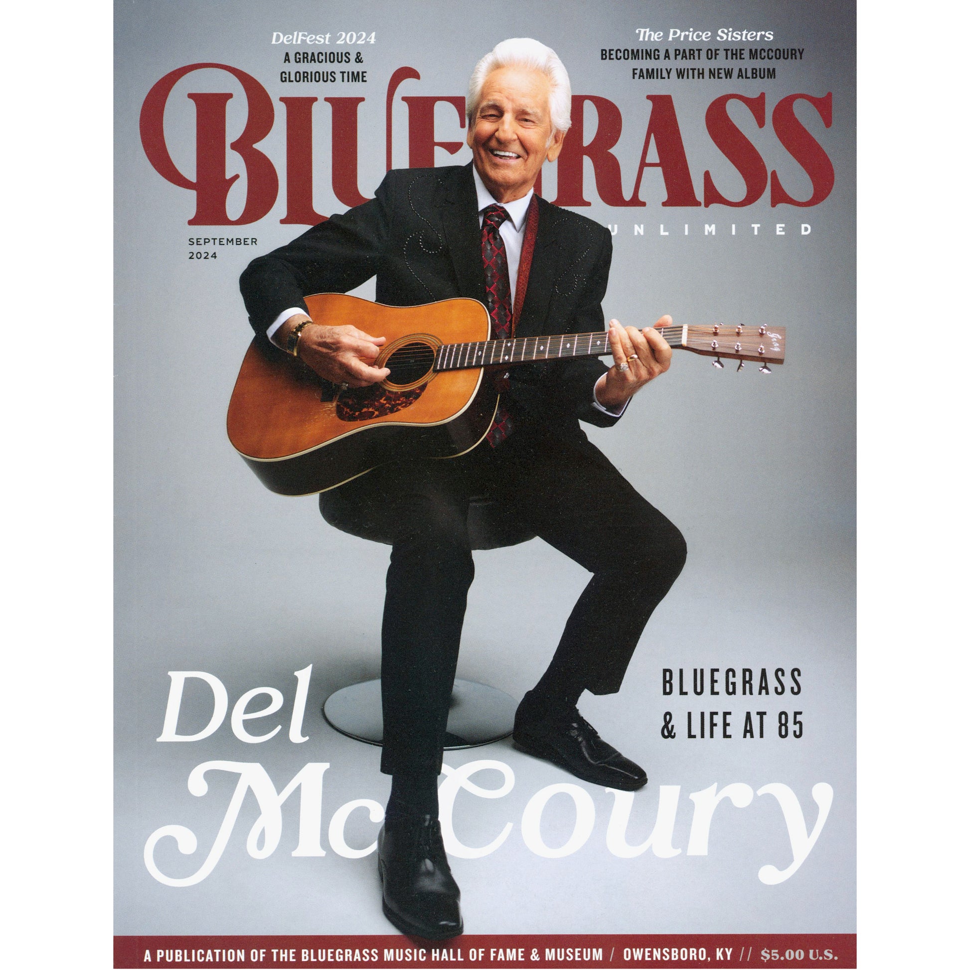 Image 1 cover of Bluegrass Unlimited September 2024 issue - Del McCoury - SKU: BU-202409