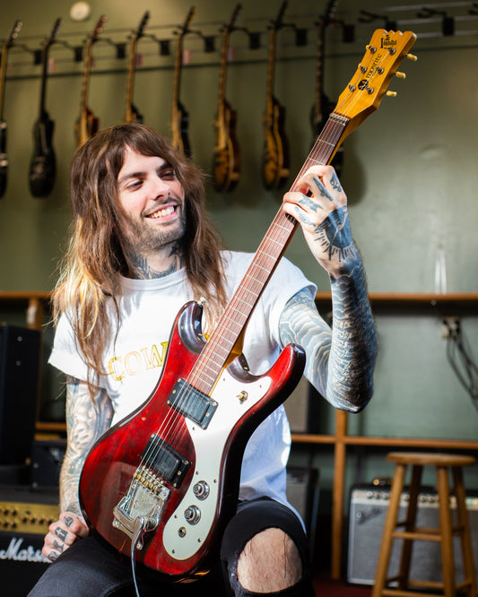 Showroom photo of Front of Mosrite Mark V Electric Guitar