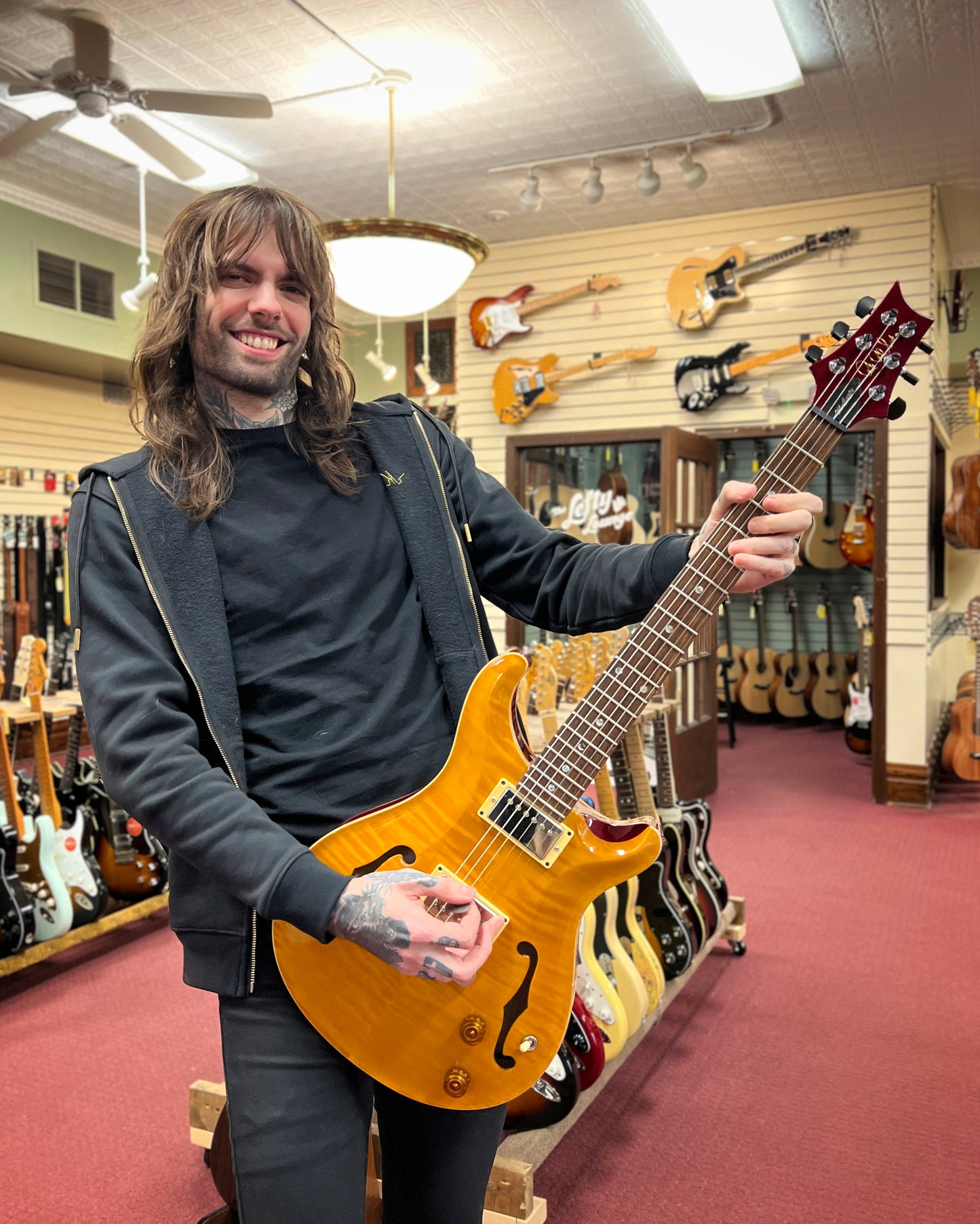 Showroom photo of Front of PRS McCarty Hollowbody II Electric Guitar (2003)