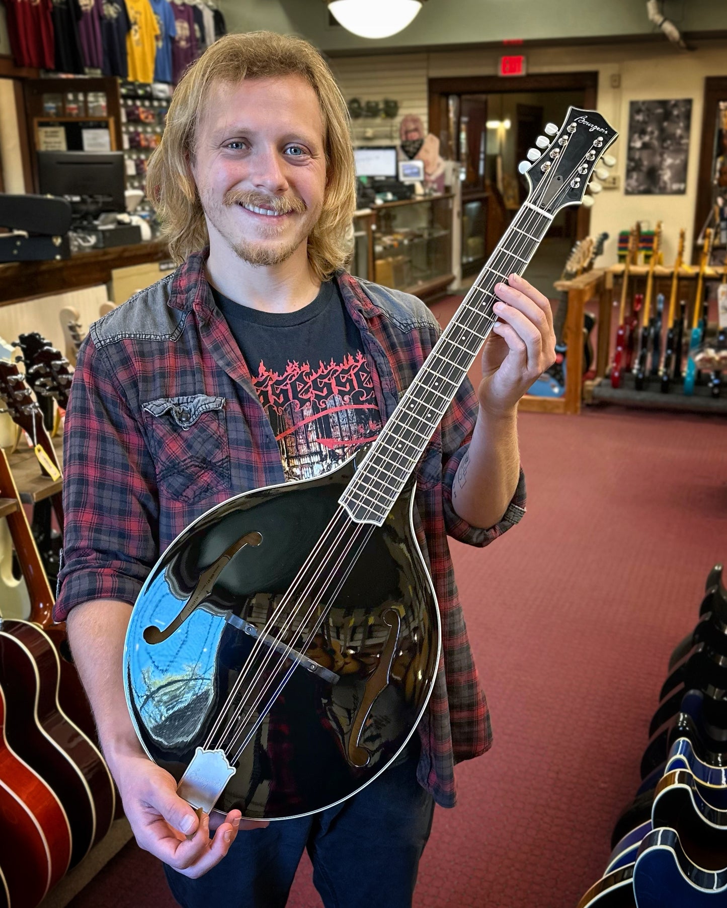 Showroom photo of Front of Bourgeois M5O Octave Mandolin