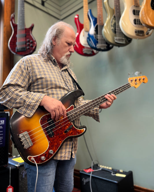 Showroom Photo of Front of Fender Precision Electric Bass (1960)