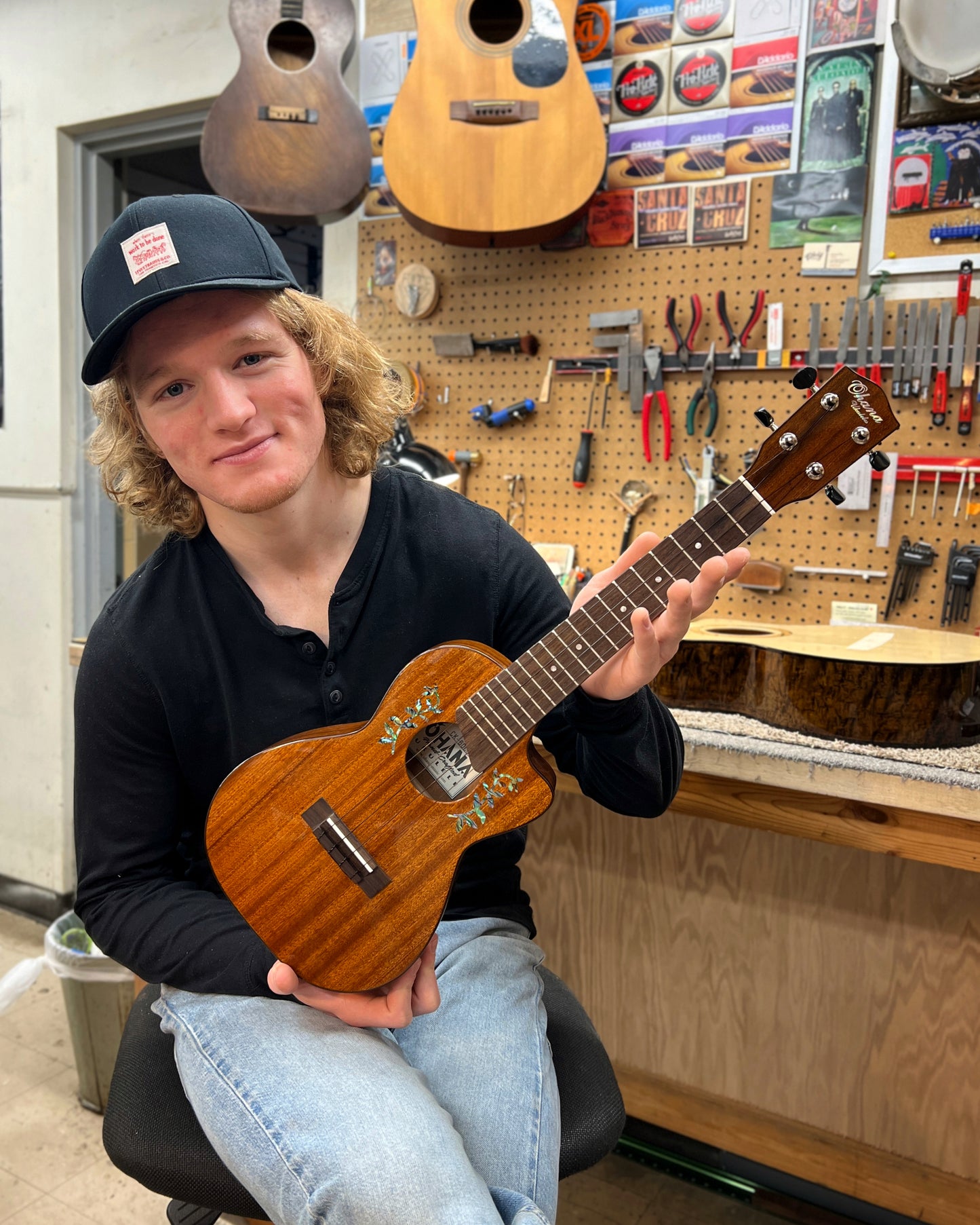 Showroom photo of Front of Ohana CK-60CG Concert Ukulele