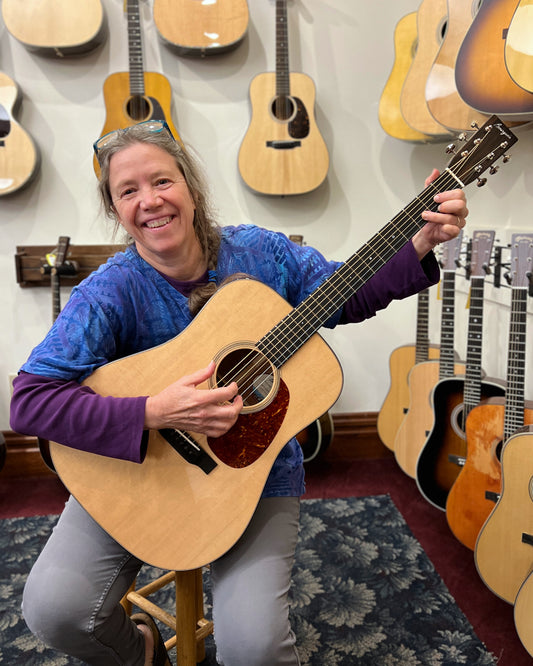 Showroom photo of Front of Bourgeois Touchstone Series Country Boy Dreadnought Acoustic Guitar