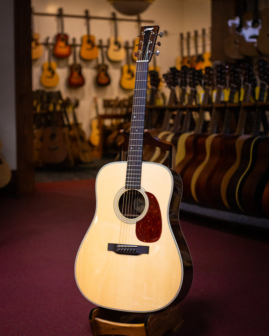 Showroom photo of Full front and side of Collings D2HA Dreadnought Acoustic Guitar, Adirondack Top, 1-3/4" Nut, Serial #35033.