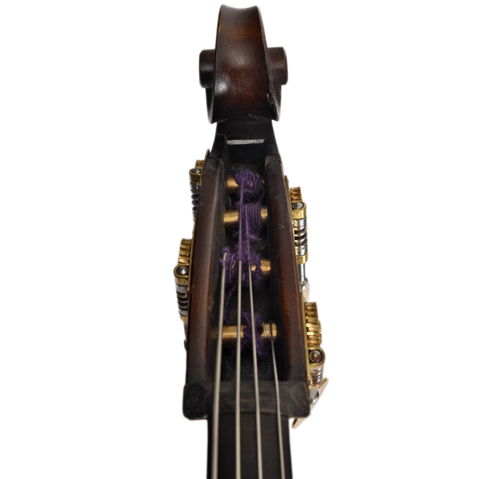 Front scroll of Upton UB-Standard Laminate 3/4 Upright Bass (2017)