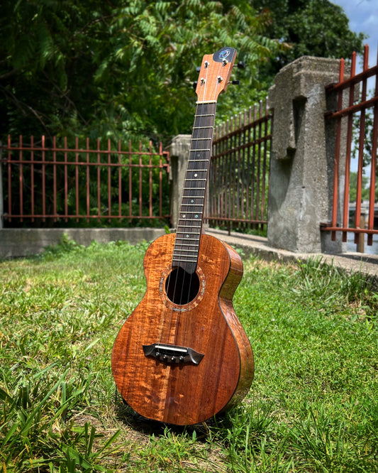 Showroom Photo of Front of Ohana DTK-2 Custom Model Tenor Ukulele