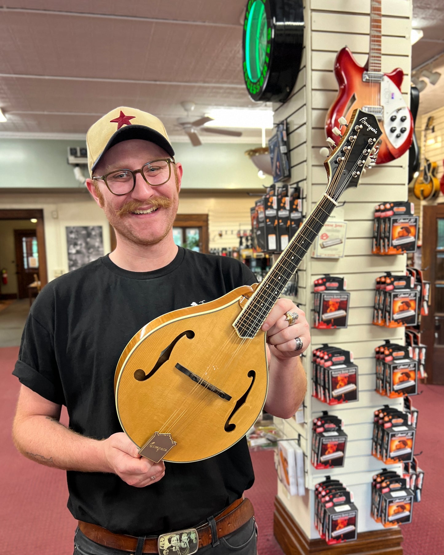 Showroom photo of Front of Bourgeois M5A Mandolin