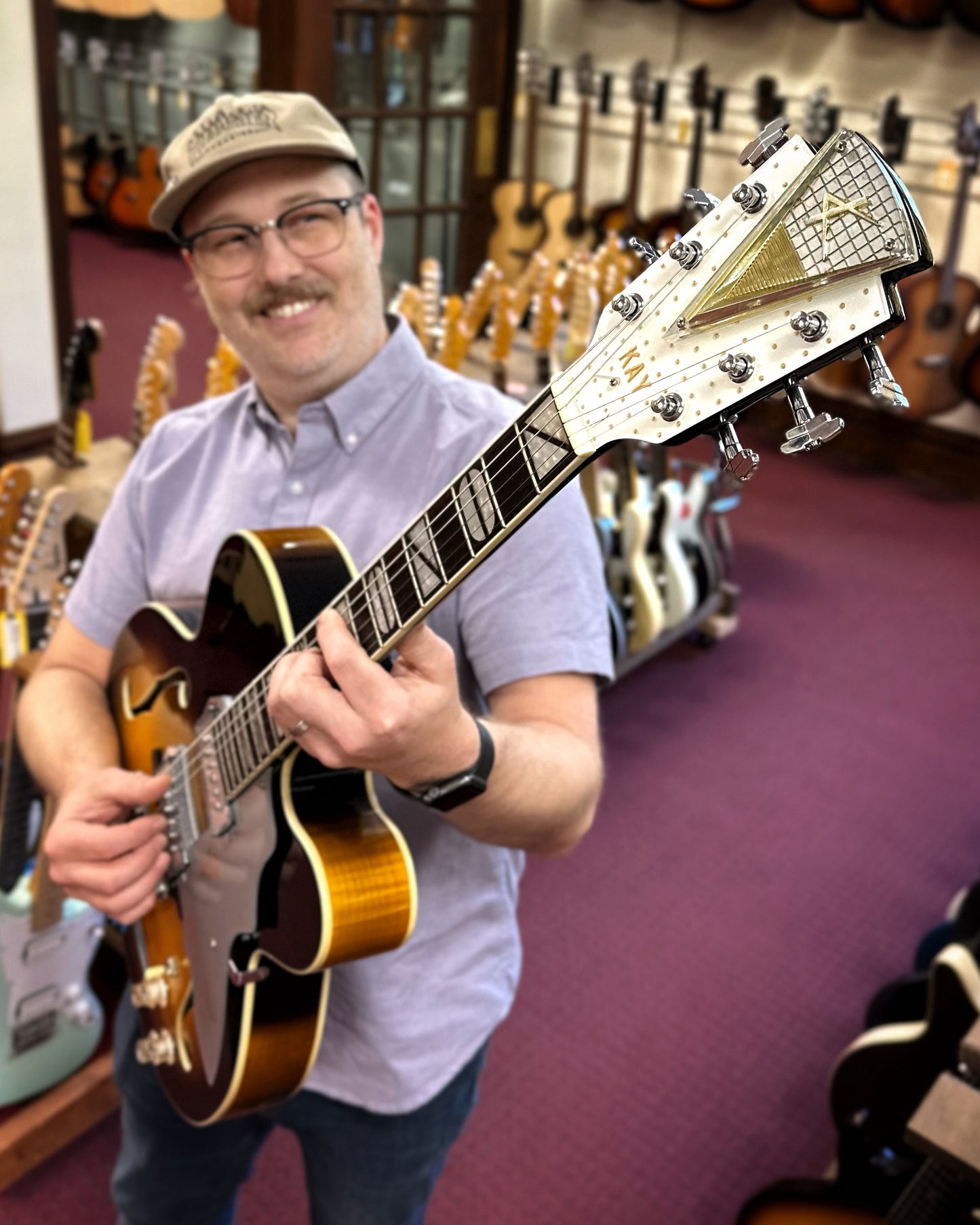 Showroom photo of Front of Kay K8700 Barney Kessel Reissue Hollowbody Electric Guitar