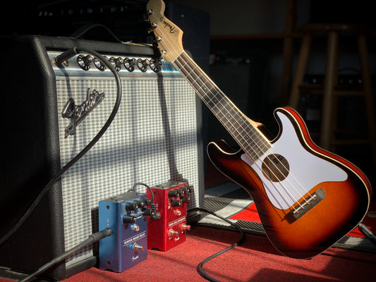 Showroom photo of Fender Fullerton Strat Ukulele, Sunburst