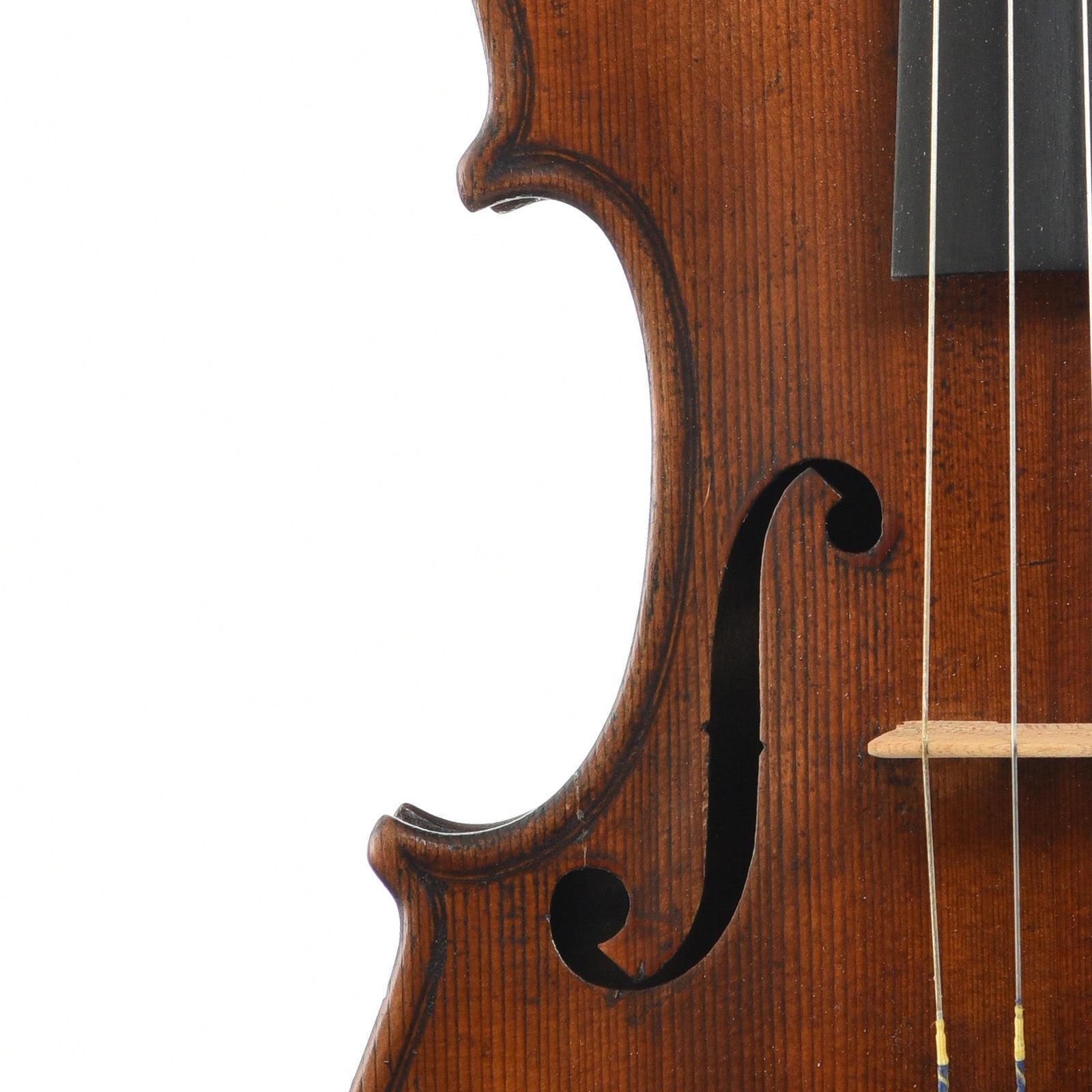 F hole of Markneukirchen Strad Label Violin