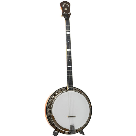 Full  front and side of Vega Professional Plectrum banjo