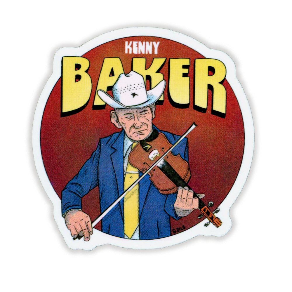 Image 1, Trad Music Superhero Sticker by Gina Dilg, Kenny Baker, SKU: GDS-BAKER