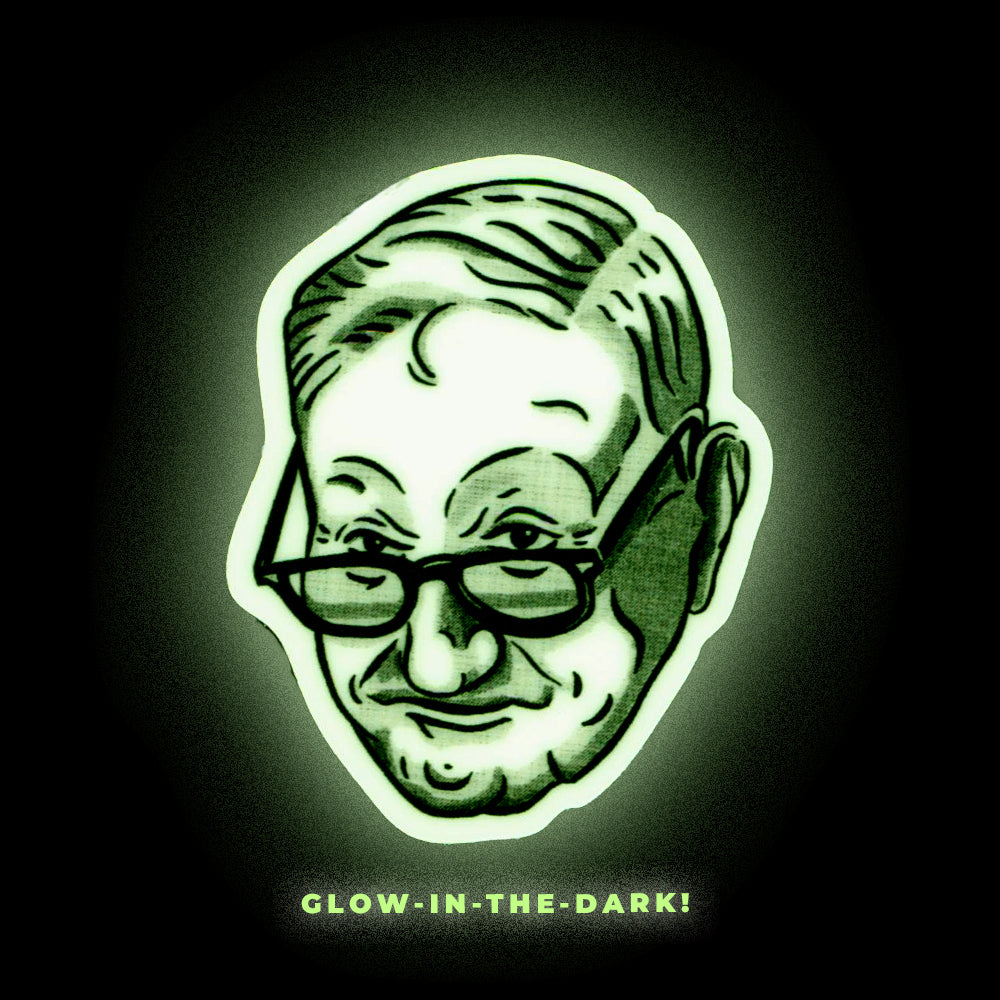 Image 2, Glow-in-the-dark Trad Music Superhero Sticker by Gina Dilg, Tommy Jarrell, SKU: GDS-JARRELL