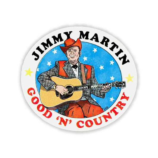 Image 1, Trad Music Superhero Sticker by Gina Dilg, Jimmy Martin, SKU: GDS-MARTIN