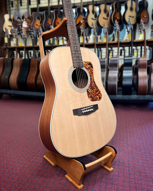 Showroom Photo of Front of Guild D-240E Natural Dreadnought Acoustic Guitar