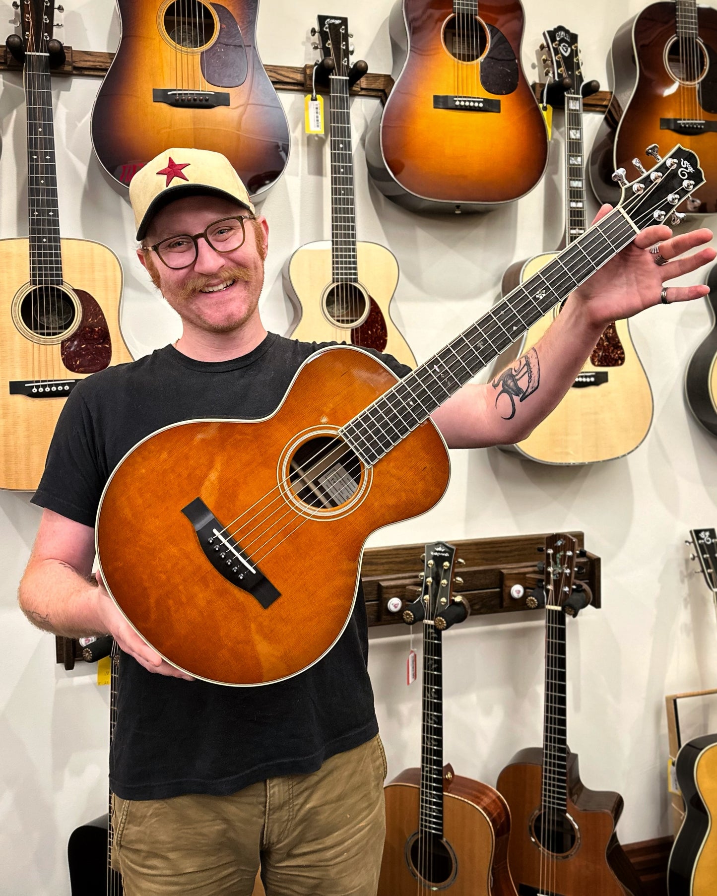 Showroom Photo of Front of Santa Cruz Custom Firefly Acoustic Guitar