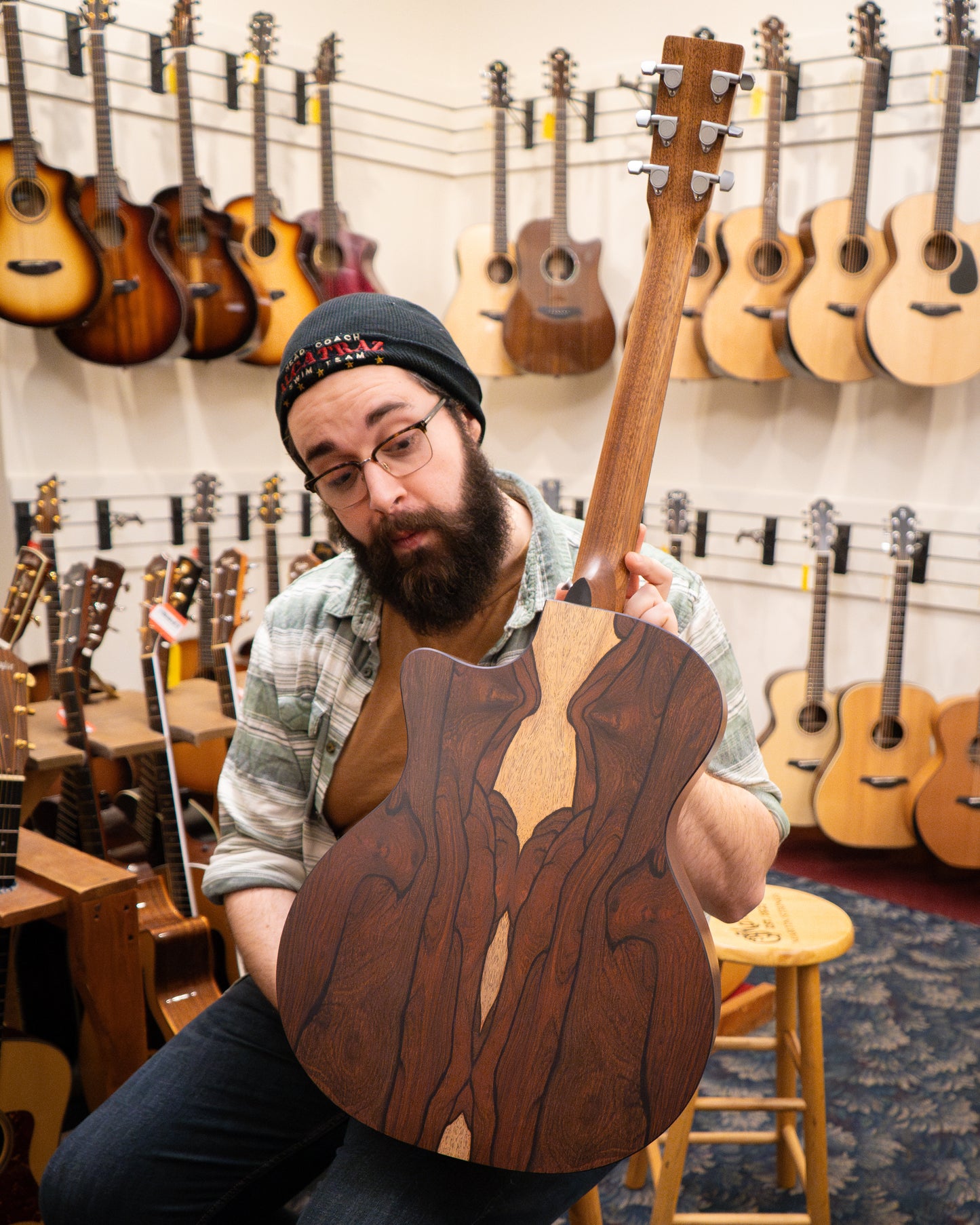 Showroom photo of back of Martin GPC-X2E Cocobolo Acoustic Guitar