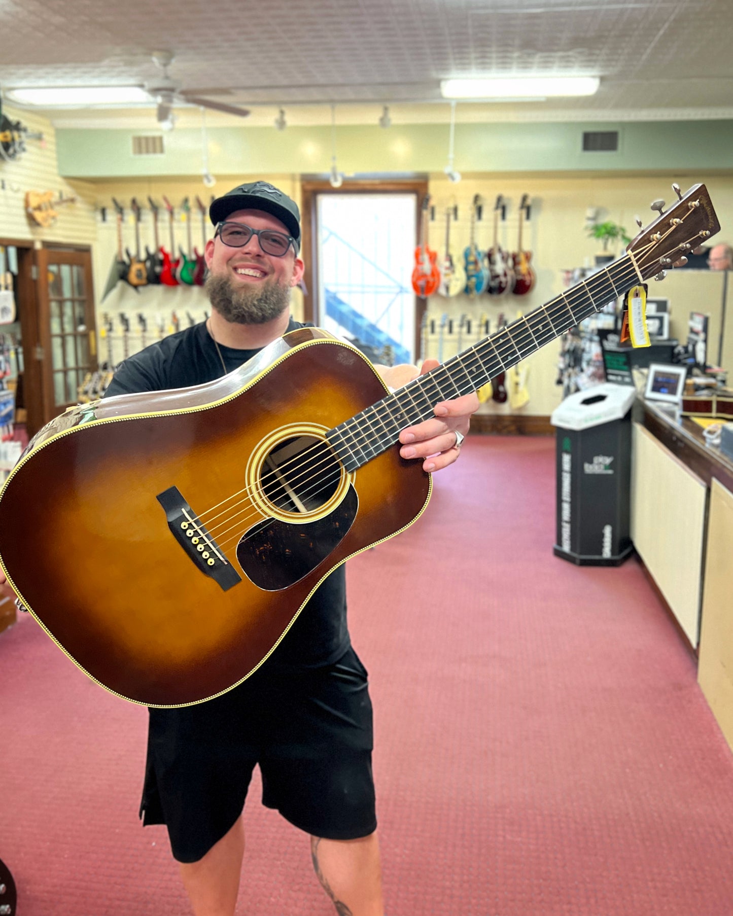 Showroom photo of Martin Custom D-28 Authentic 1937 Guitar & Case, Aged Ambertone