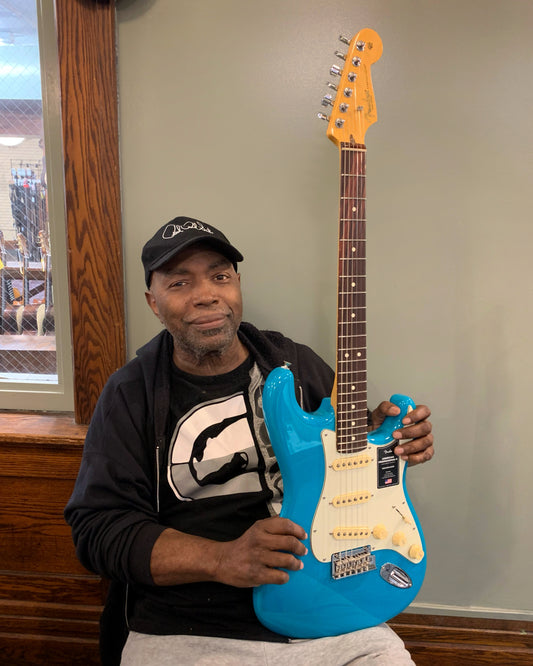 Showroom photo of Fender American Professional II Stratocaster, Miami Blue