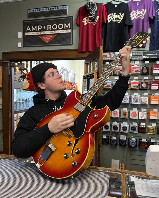 Showroom photo of Gibson Barney Kessel Custom Hollowbody Electric Guitar (c.1966)