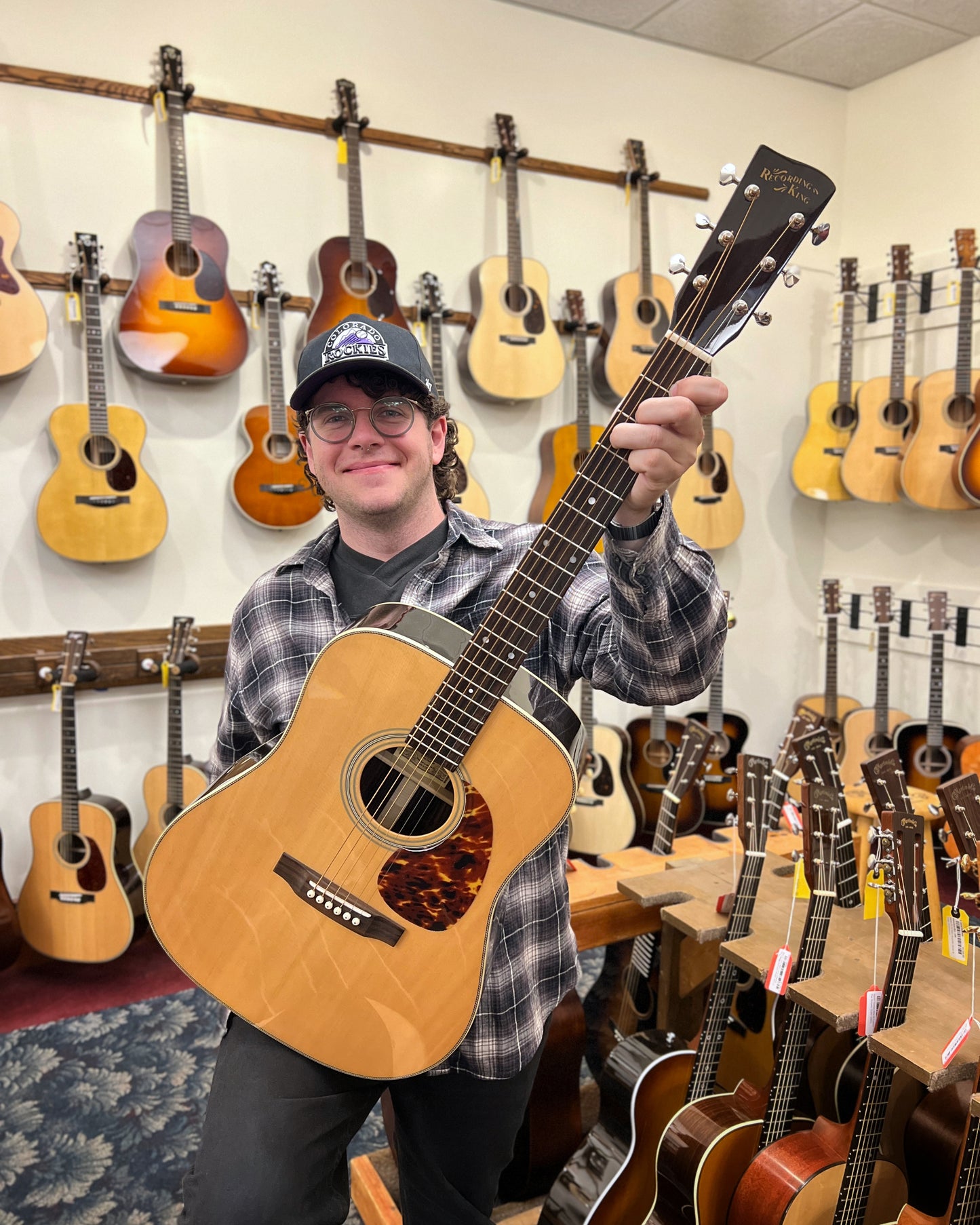 Showroom photo of Front of Recording King RD-328 Rosewood Dreadnought Acoustic Guitar 