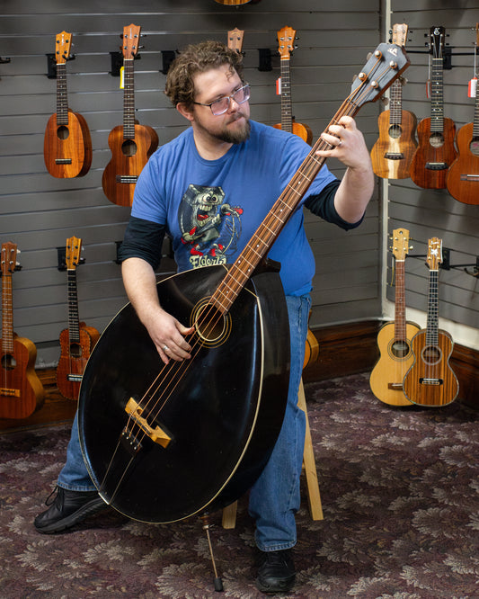 Showroom photo of Gibson Style J Mando Bass (1927-28)