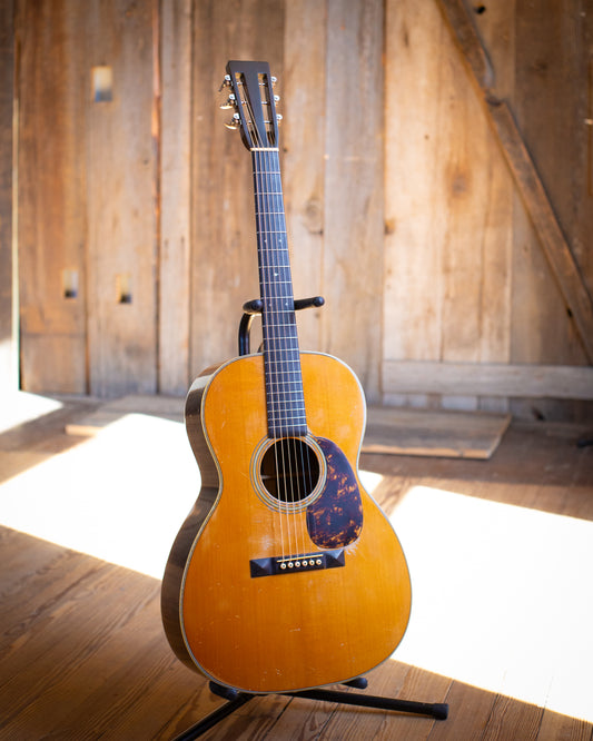 Showroom photo of Front of Pre-War Guitars Co. Triple-O 12-Fret Brazilian Rosewood, '34 Package, Level 2 Aging