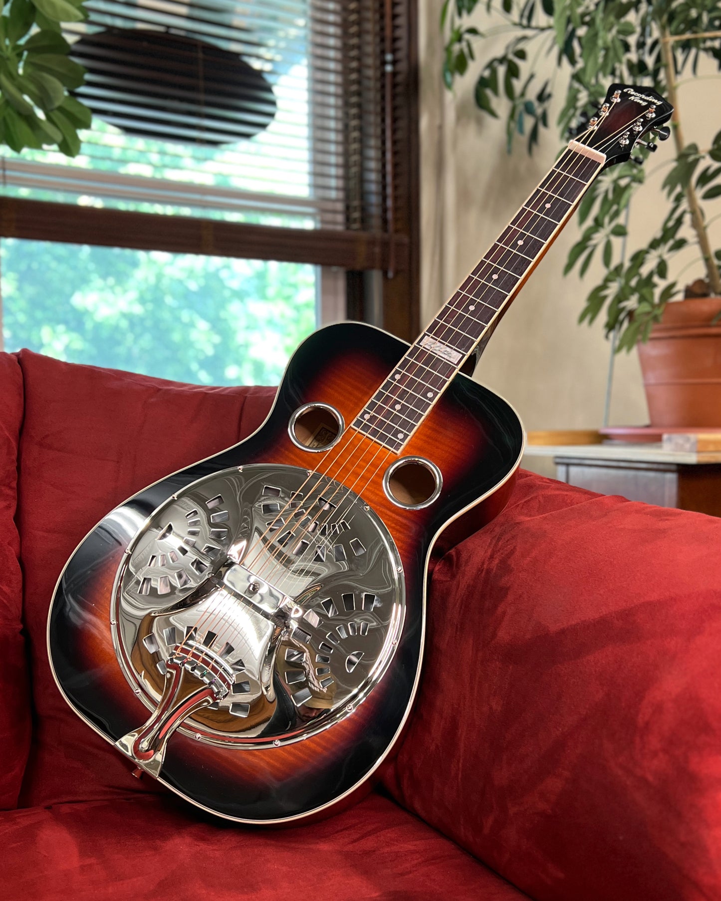 Showroom Photo of Front of Recording King Phil Leadbetter Signature Squareneck Resonator Guitar