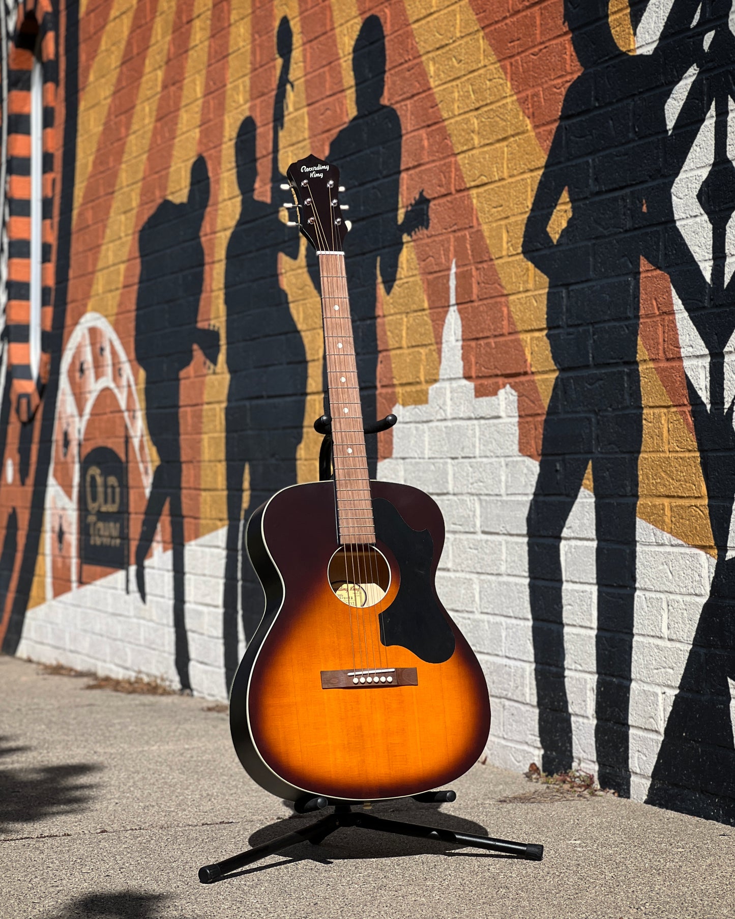 Showroom photo of full Front of Recording King Dirty 30's Series 9 14-Fret 000 Acoustic Guitar