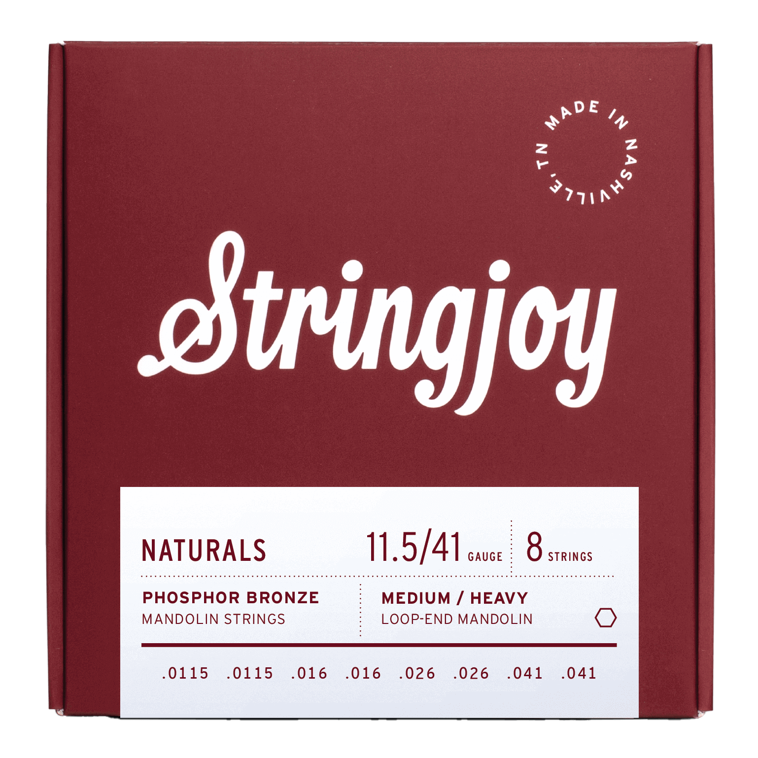 Stringjoy Naturals Phosphor Bronze Medium / Heavy Gauge Mandolin Strings