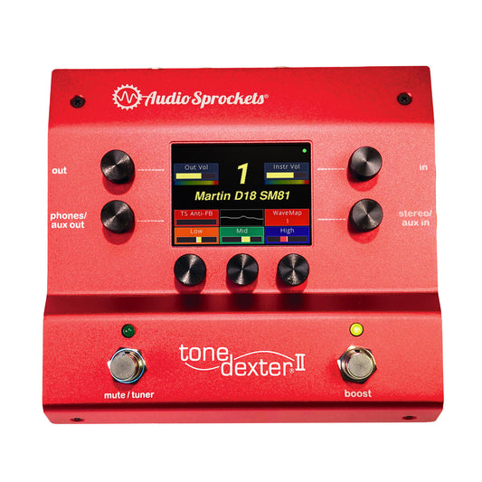 Face of Audio Sprockets ToneDexter II Acoustic Instrument PreAmp Pedal