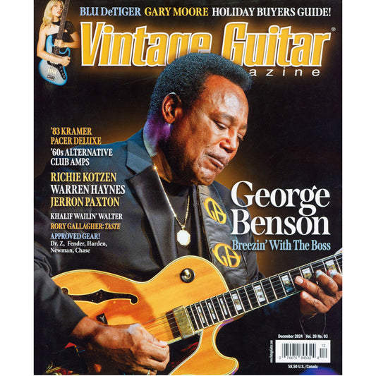 Image 1 cover of Vintage Guitar Magazine December 2024 issue Vol. 39 No. 3 - George Benson SKU: VG-202412