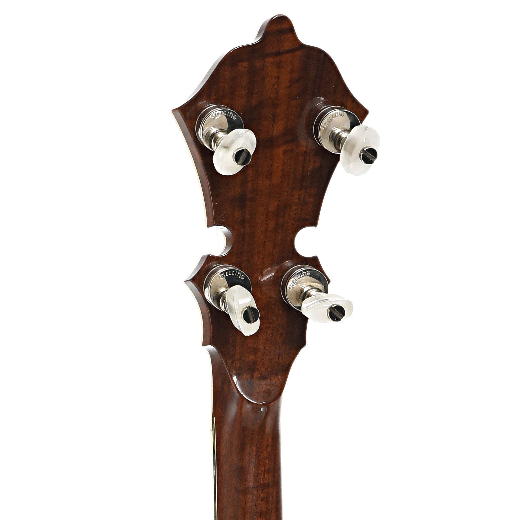 Back headstock of Stelling Staghorn Resonator Banjo (c.1984)