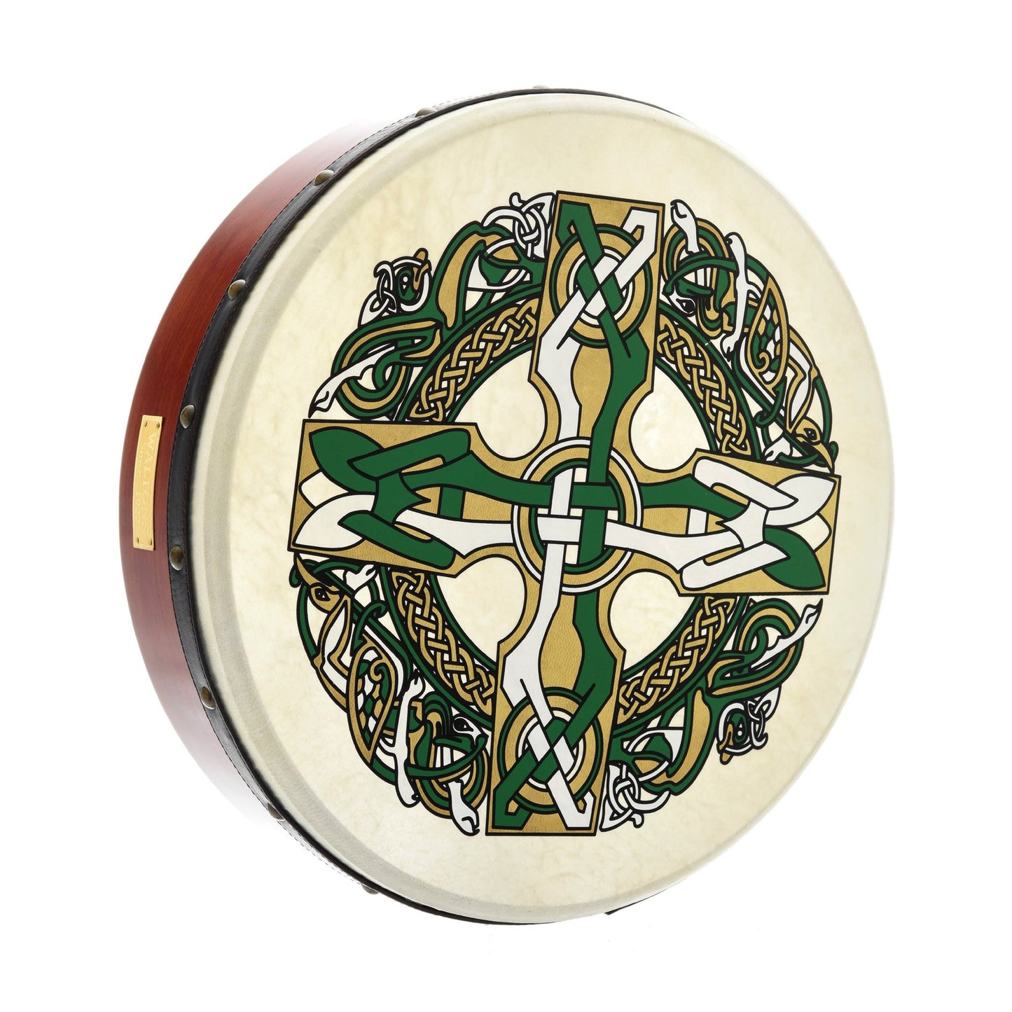 Front and Side of Waltons Gaelic Cross 15" Bodhran